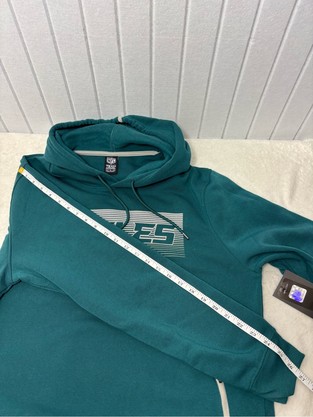 NFL Philadelphia Eagles Teal Pullover Hooded Sweatshirt Size L - Picture 8 of 12